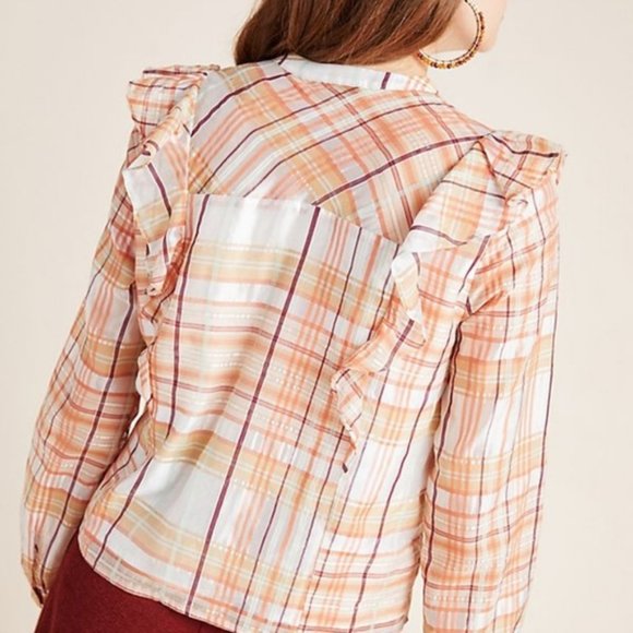 NWT Anthropologie Polly Ruffled Peasant Blouse - Picture 3 of 4